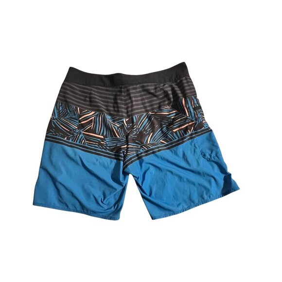 Patagonia Mens 36 Board Shorts Blue Black Tropical Print Polyester Swimwear - Picture 5 of 7
